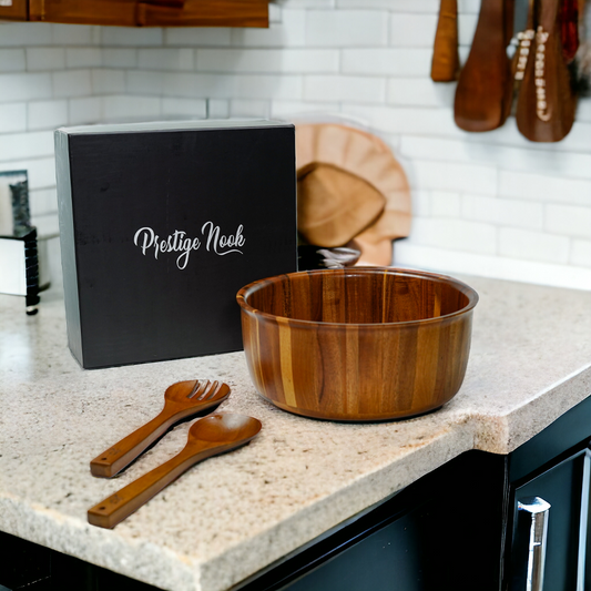 ACCACIA WOODEN SALAD BOWL